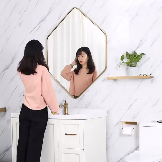 Wholesale Metal Framed Irregular Hanging Wall Mirror