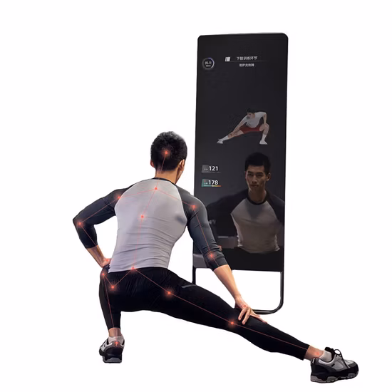 32 Inch 43 Inch Floor Stand LCD Display Kiosk Android Touch Screen Interactive Smart Magic Fitness Mirror for Workout