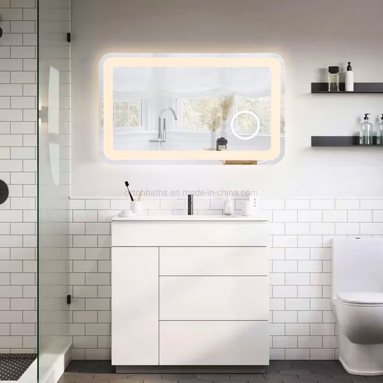 Ortonbath 28X36 Modern Dimming Wall Mount Mirror Frameless Lighting LED Bathroom Mirror